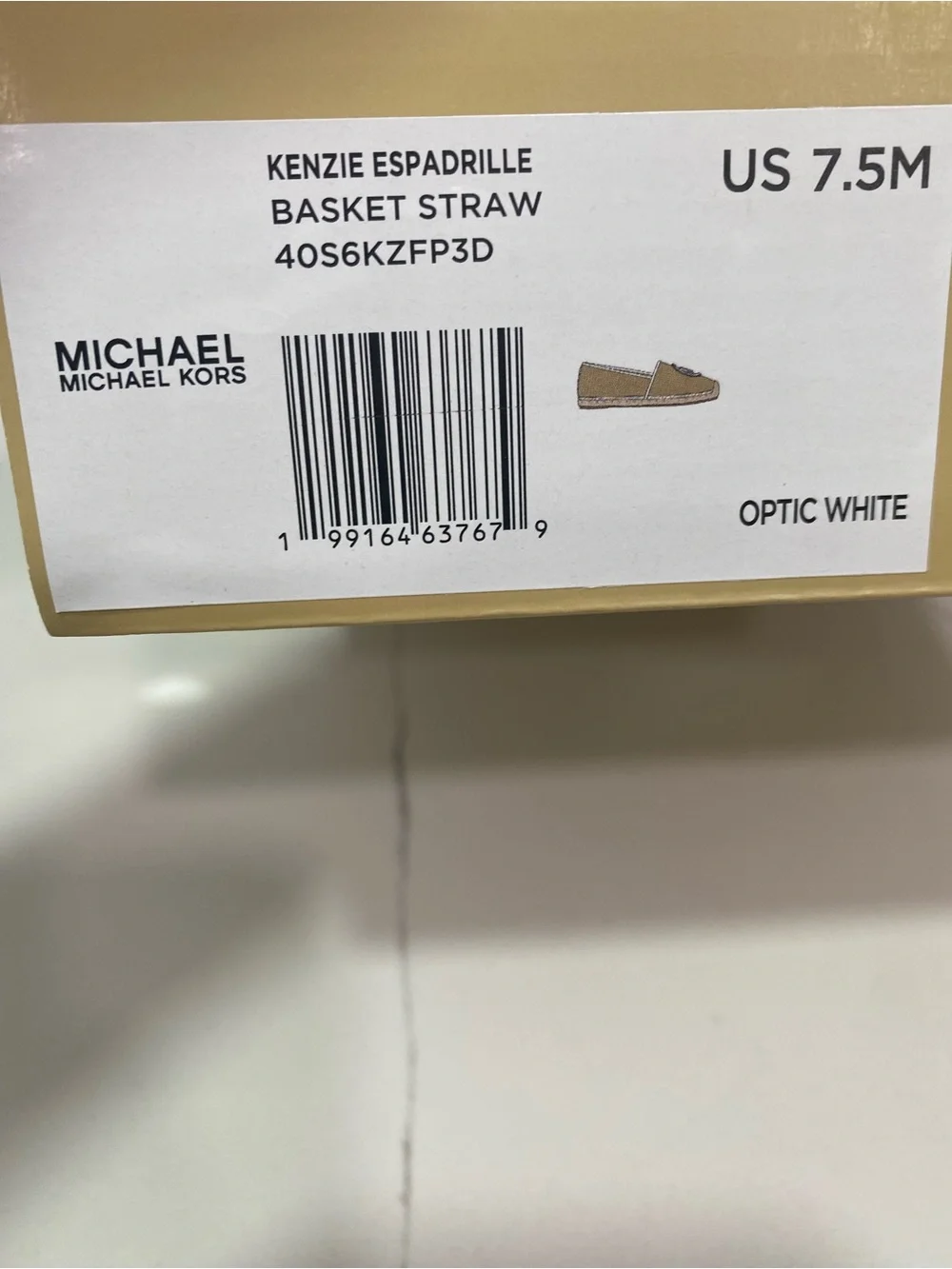 Michael Kors Tan Raffia Slip-On Espadrilles with White MK Logo